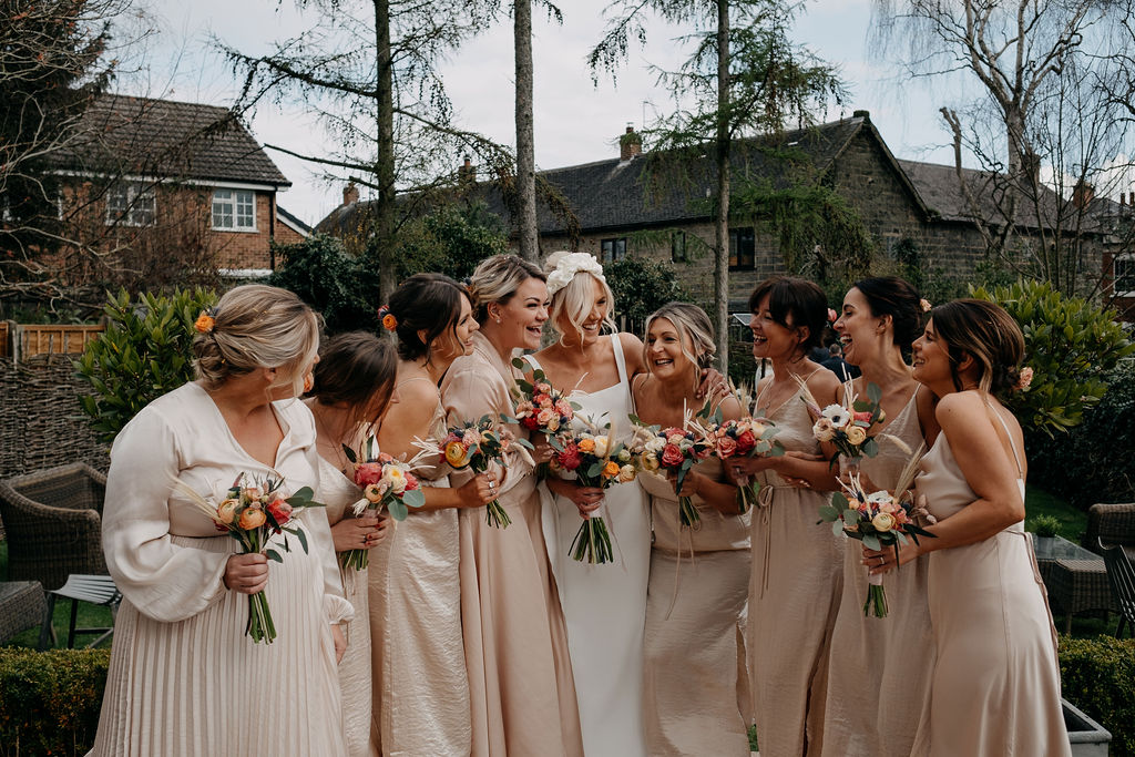 bridesmaids at an Amalfi White Wedding