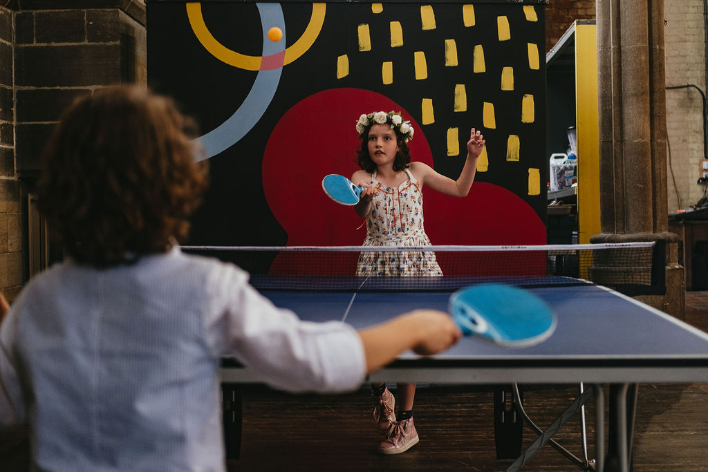 children play ping pong at left bank leeds