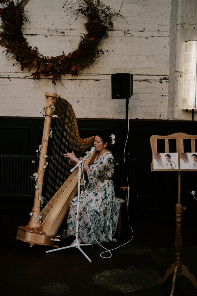 Wedding Harpist at the Wedding Open House at The mowbray Sheffield