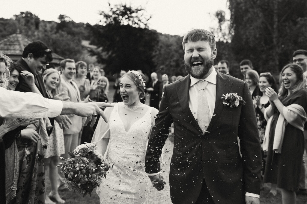 Confetti at Oakhill Cromford wedding venue