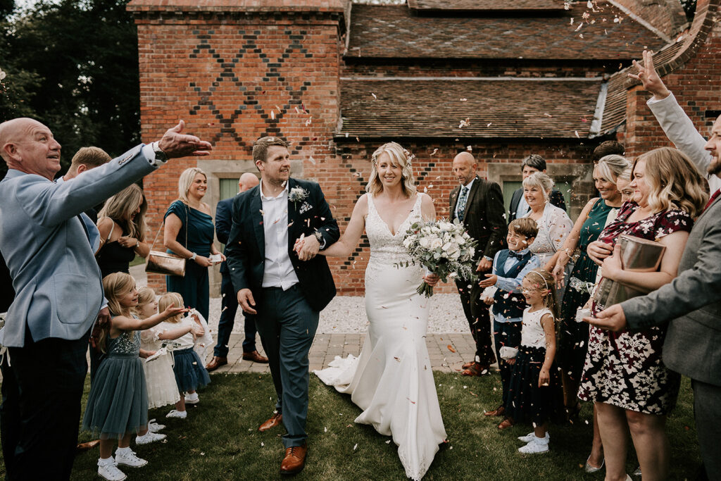 Confetti at Sudbury gasworks wedding venue