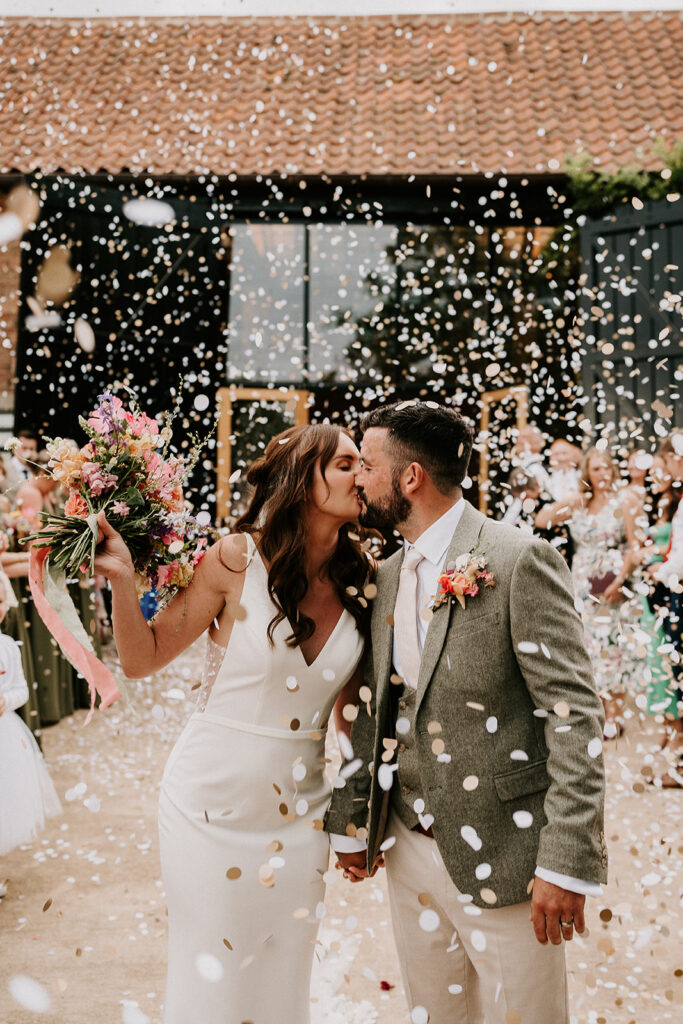 Confetti Wedding Photos at The Mill at Hoveringham, Nottingham Wedding Venue