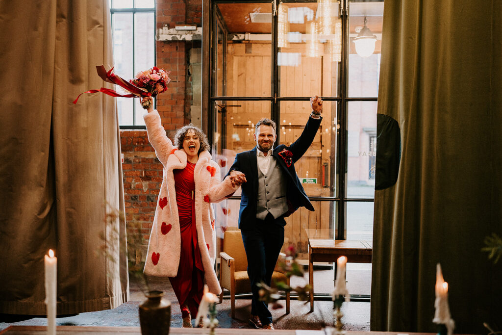 Making an Entrance at The Mowbray | Valentine's Day Wedding at The Chimney House, Sheffield